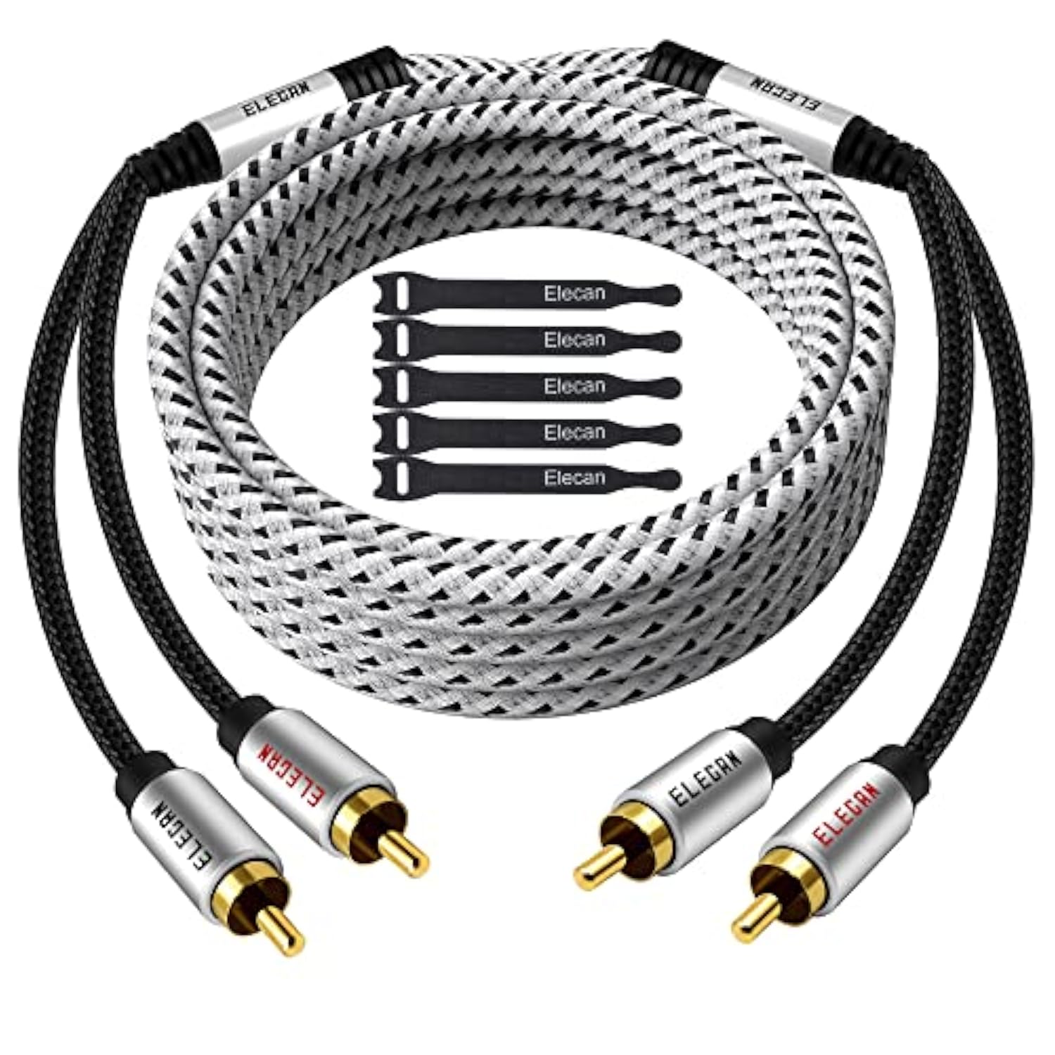 Premium Rca Cable 4 Ft (Hi-Fi Sound-16 Awg-Shielded) 2 Rca Male To 2 Rca Male
