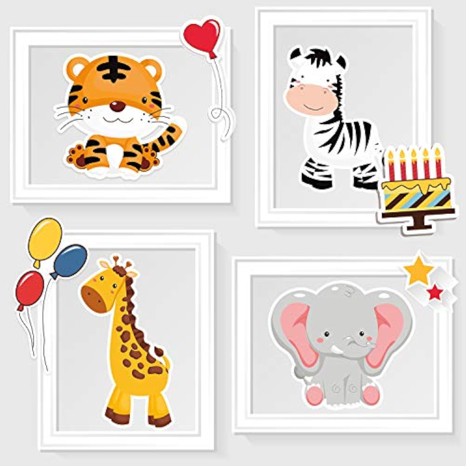 Jungle Animal Party Decorations - Centerpiece Sticks Animals Cutouts F