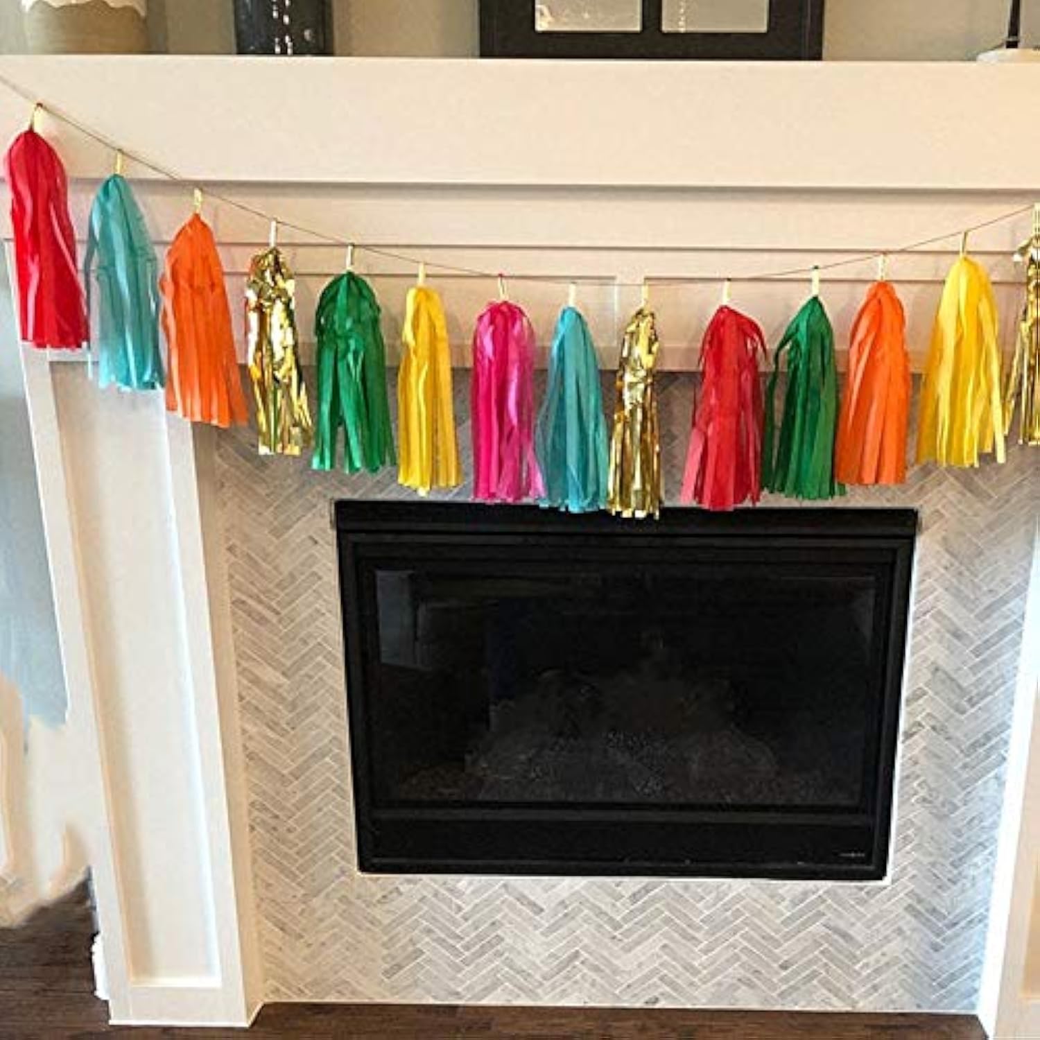 35 Pcs Taco Bout A Party Tassel Garland Tissue Paper Tassels Banner Di