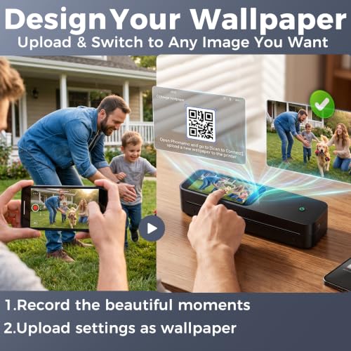 M85 Portable Printers Wireless For Travel With Upgraded Touchscreen, Thermal Wireless Inkless Bluetooth Printer, Supports 8.5"X11"Us Letter/A4/B5/A5, Compatible With Ios, Android, Windows, Mac