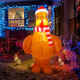 5 Ft Large Lighted Christmas Inflatable Chicken Built In Colorful Led Light Up Inflatable Turkey Blow Up Chicken Garden