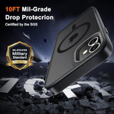 For Iphone 11 Case With 1 Screen Protector, Compatible With Magsafe, Magnetic Matte Slim Phone Cover, Translucent Frosted Back Shockproof Protection Bumper, Black