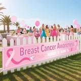 Breast Cancer Awareness Banner and Party Decor Backdrop Outdoor Yard Sign