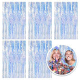 5 Pack Foil Curtain Backdrop Iridescent Metallic Tinsel Foil Fringe Curtains Photo Booth Props For Birthday Wedding Engagement Baby Shower Bachelorette Christmas Holiday Celebration Party Decorations