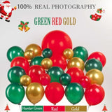 Merry Christmas Red Green Gold Balloon Garland Arch Set 100Pcs With Christmas Tree Santa Candy Cane Star Cookie Mylar Balloons For Winter Xmas New Year'S Eve Decoration