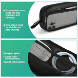 Breathable Mesh Nylon Travel Organizer - Portable Cable Pouch & Tool Case For Laptop Charger, Mouse, Power Bank, Usb Cords, Adapters, Small Tools. Compact & Lightweight. Black