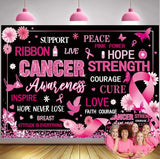 Breast Cancer Awareness Backdrop Pink Ribbon Hope Strength Cure Banner