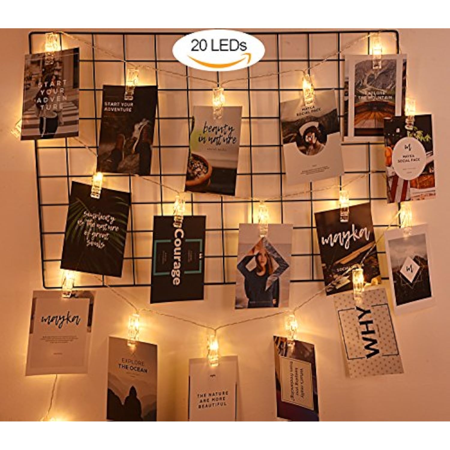 Photos Clips String Lights 20 Led Battery Operated Fairy String Lights For Bedroom Hanging Photos, Room Decor For Teen G