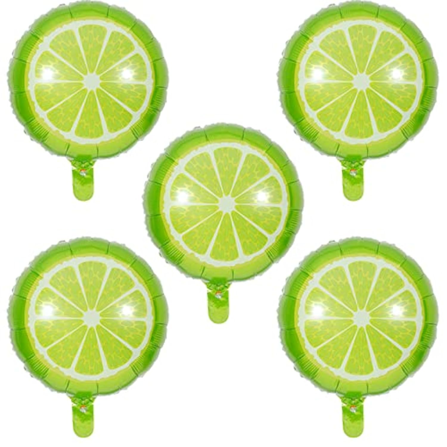 10Pcs Fruit Lime Balloons Large Fruit Green Lemon Foil Round Lemon Mylar Balloons For Summer Thanksgiving Harvest Fall Autumn Fruit Theme Party Decorations Supplies