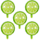 10Pcs Fruit Lime Balloons Large Fruit Green Lemon Foil Round Lemon Mylar Balloons For Summer Thanksgiving Harvest Fall Autumn Fruit Theme Party Decorations Supplies