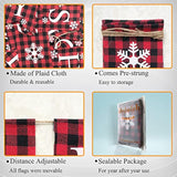 Happy Holidays Banner Christmas New Years Eve Decorations For Fireplace Rustic Buffalo Plaid Merry Christmas Home Outdoor Hanging Decor