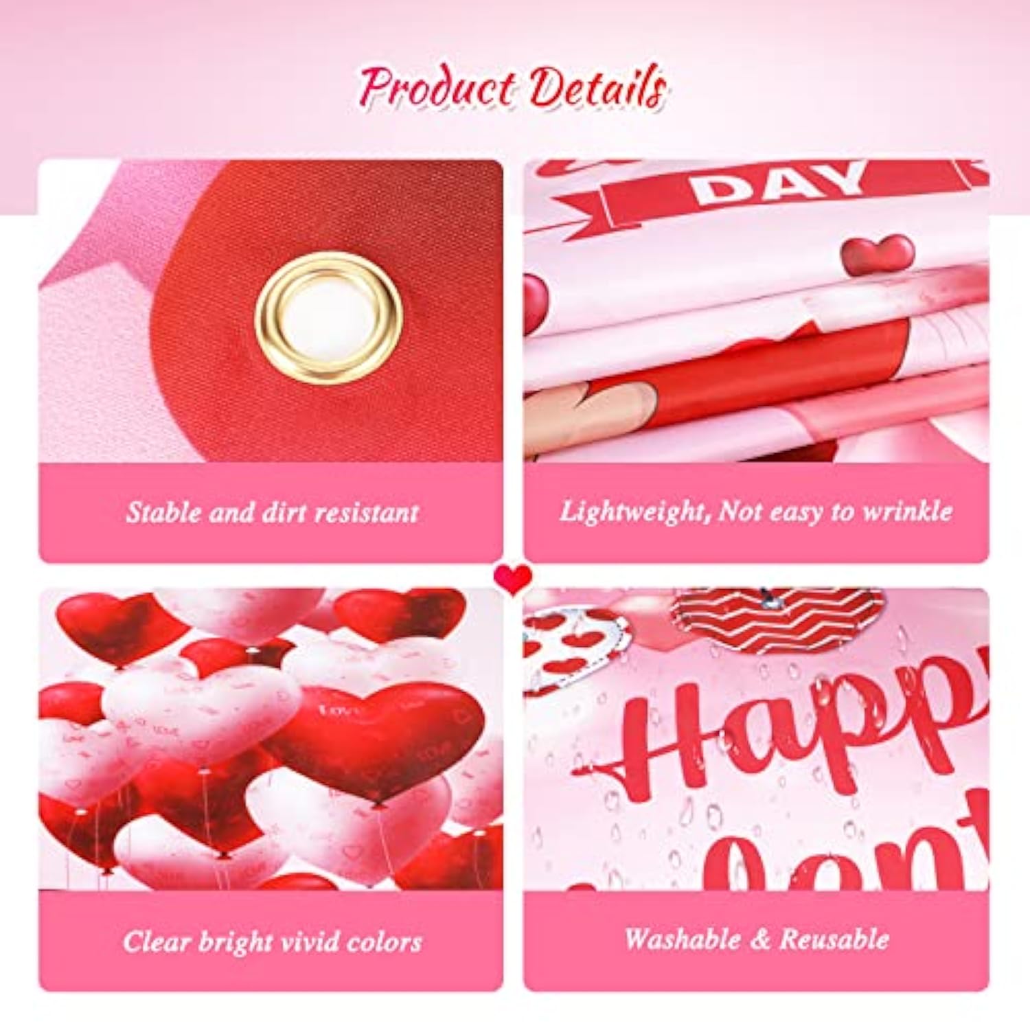 Happy Valentine'S Day Door Cover Large Fabric Valentines Day Accessori