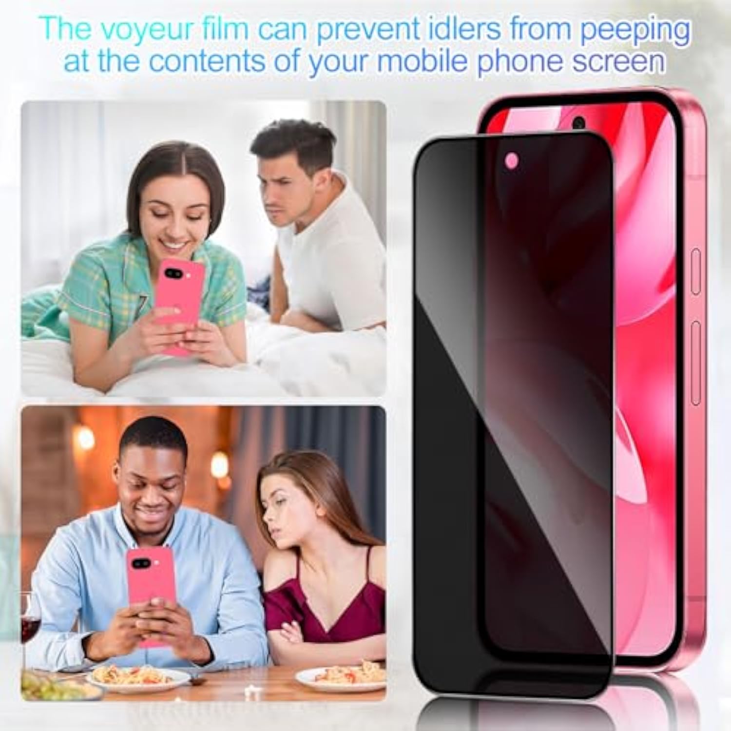 2 Pack Privacy Screen Protector For Google Pixel 9A[Anti-Spy Tempered Glass], Ultra Hd, Anti-Scratch, Bubble-Free, Easy Install 9H Protective Glass For Google Pixel 9A