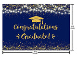 7x5ft Congratulation Graduate Backdrop Class of 2026 Graduation Party Decorations Background Blue Gold Congrats Grad Decor Banner Photography Background Studio Photo Booth Props