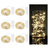 6 Pack Fairy Lights Battery Operated 7.2 Ft 20 Led Mini String Lights Waterproof Silvery Copper Wire Firefly Starry Ligh