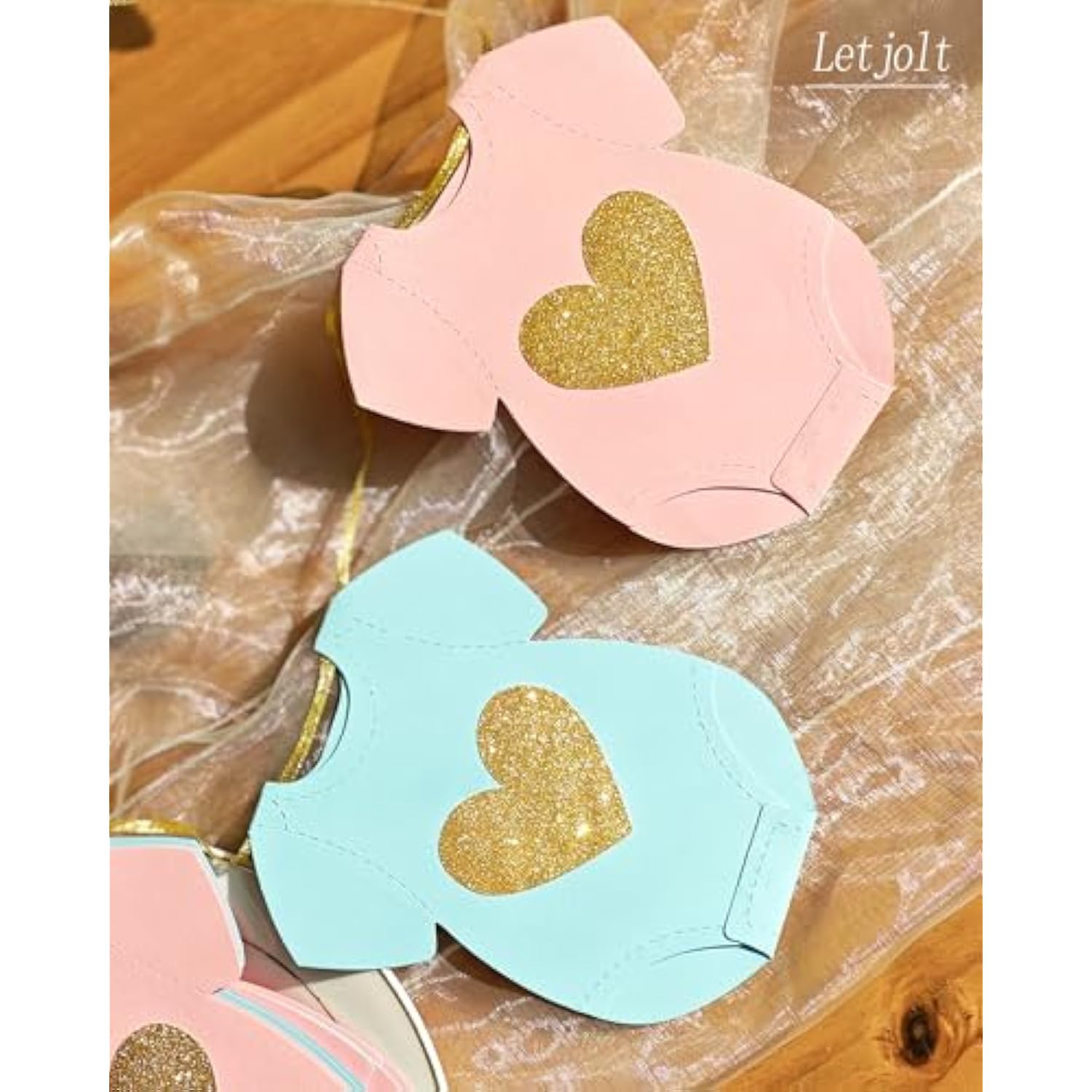 9Pcs Blue Pink Baby Shower Bodysuit Paper Garland Gender Reveal Decor