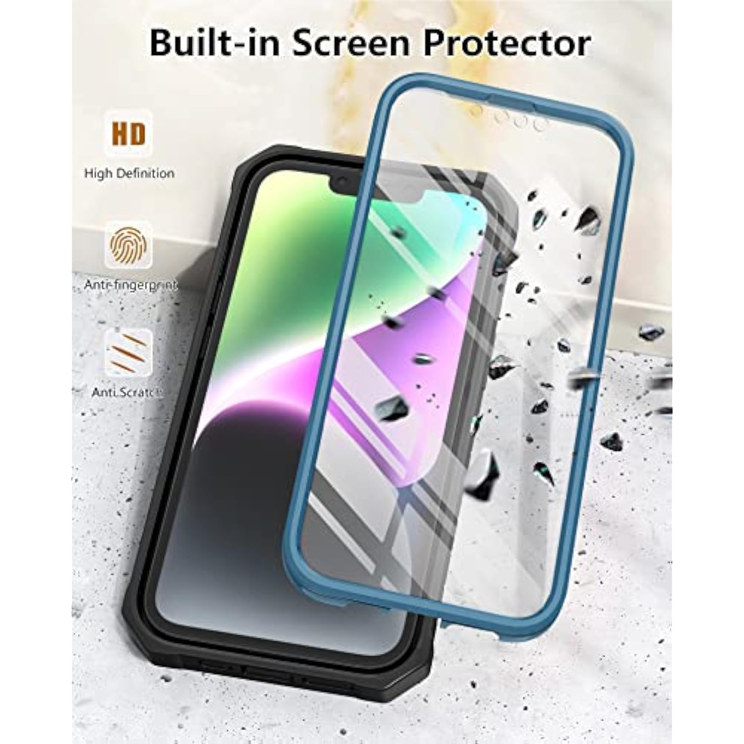 For Iphone 14 Plus Case: Military Grade Drop Proof Rugged Protective Cell Phone Cover With Kickstand & Built-In Protection | Matte Textured Shockproof Tpu Hybrid Bumper Cases