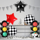 Race Car Birthday Party Decorations With Traffic Light Balloons,Automobile Party Decorations For Kids Include Transportation Light Balloons Checkered Pennant Banner Checkered Balloon