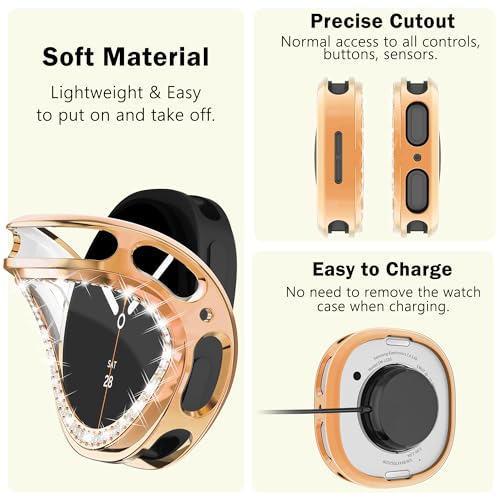 [10-Pack] Bling Watch Screen Protector for  Galaxy Watch8 40mm, Glitter Protection Cases TPU Soft Cover with Sparkly Rhinestones for Galaxy