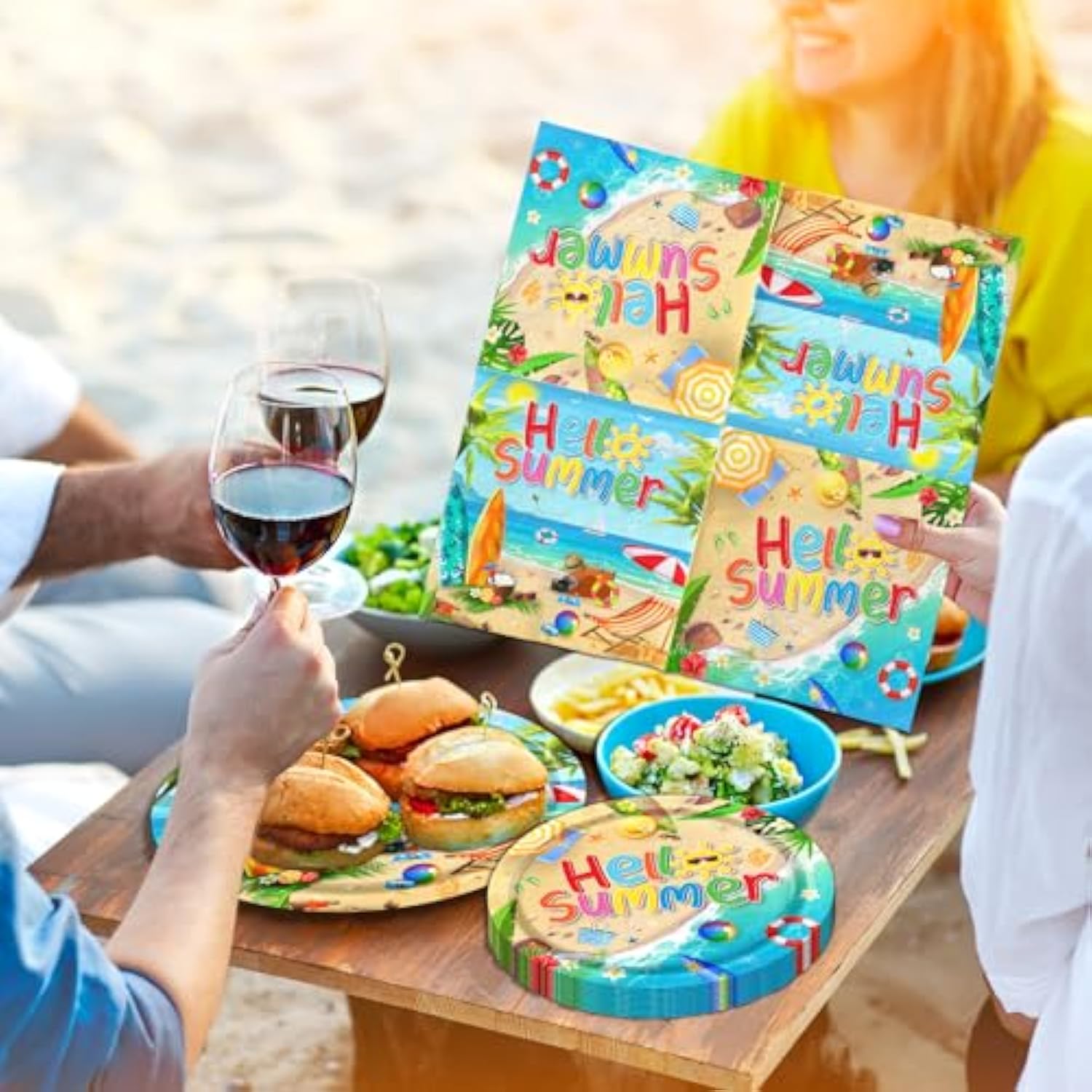 60Pcs Beach Plates And Napkins Set Beach Party Supplies Summer Plates And Napkins Hawaiian Luau Tableware Tropical Party Supplies Surfboard Party Decor Beach Party Decorations