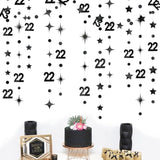 Black 22nd Birthday Garland & Banner Set for Party Décor