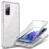 Case For Samsung Galaxy S20 Fe 5G With [Built-In Screen Protector], Full-Body Protective Shockproof Rugged Bumper Cover, Impact Resist Phone Case (Crystal Glitter Clear)