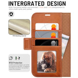 Retro Brown Wallet Case and Card Holder for iPhone 16e and iPhone 17e