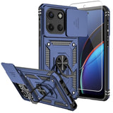 Smky For Moto G Stylus 5G 2025 Case,With Screen Protectors And Camera Cover,16Ft.Drop Tested Cover With Magnetic Kickstand Protective Case For Moto G Stylus 5G 2025, Blue