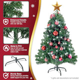4Ft Green Christmas Tree - Premium Hinged Artificial Small Christmas Tree, Canadian Fir Full Bodied 4 Feet Tree With 320 Tips, Lightweight And Easy To Assemble Holiday Décor Tree With Metal Stand