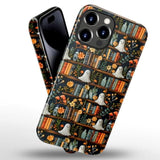 Case Compatible With Iphone 16 Pro Max,Scratch Resistant Hybrid 2-Layer Hard Shell Bright Phone Case,Spooky Ghosts On Bookshelf Halloween