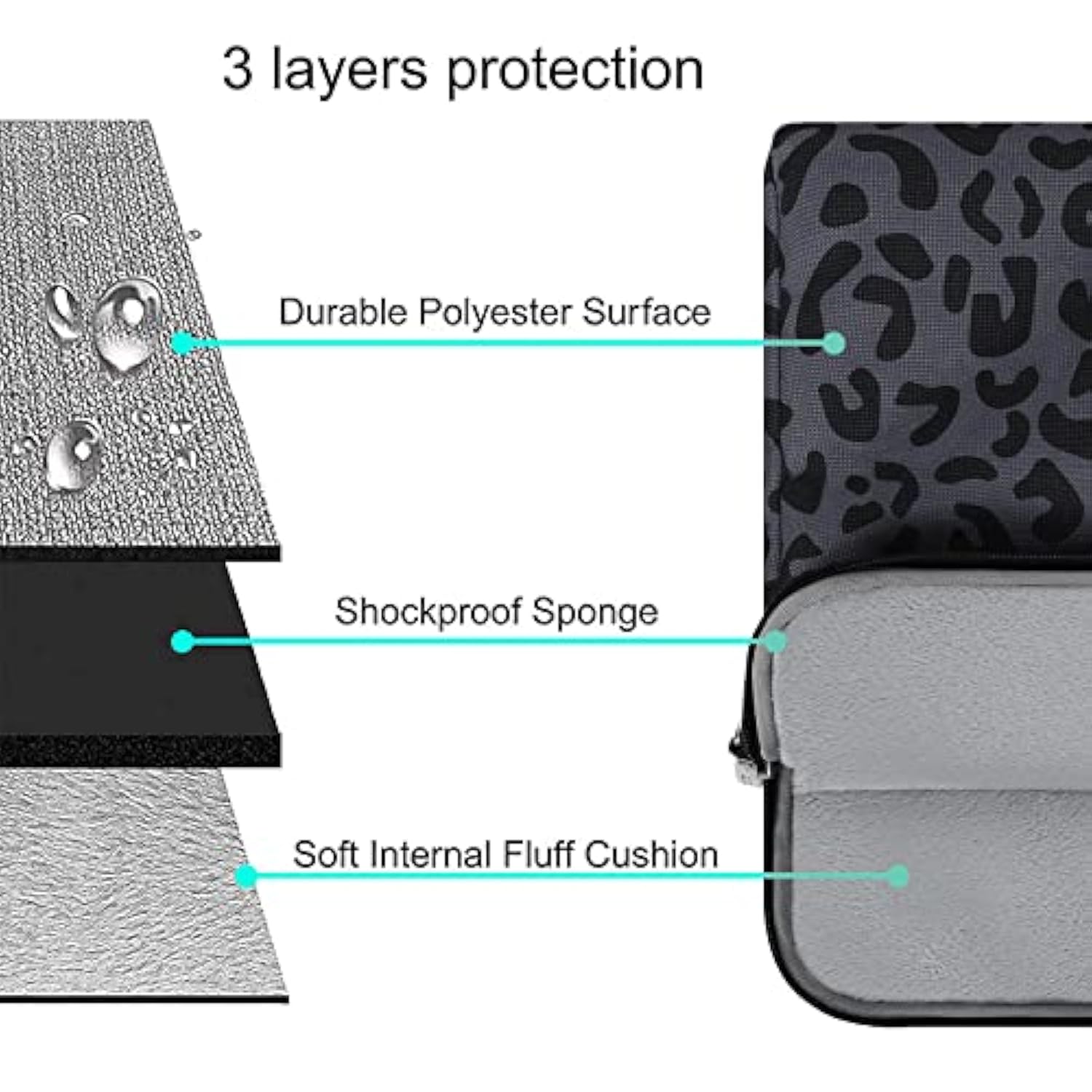 MOSISO Laptop Shoulder Bag, 15.6 inch Computer Bags Compatible with MacBook Air 15 inch M4 M3 M2/Pro 16 M4 M3 M2 M1 2025-2019, 15-15.6 inch Notebook, Leopard Grain Briefcase Sleeve with Belt