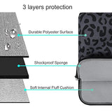 MOSISO Laptop Shoulder Bag, 15.6 inch Computer Bags Compatible with MacBook Air 15 inch M4 M3 M2/Pro 16 M4 M3 M2 M1 2025-2019, 15-15.6 inch Notebook, Leopard Grain Briefcase Sleeve with Belt