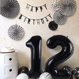 40 Inch Black Large Numbers Balloons 0-9,Number 3 Digital 3 Helium Balloons,Foil Mylar Big Number Balloons For Birthday Party Supplies Decorations