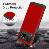 For Samsung Galaxy Z Flip 4 Case With Upgraded Hinge Protection Dual Layer Hard Pc Soft Tpu Bumper Full Body Shockproof Flip 4 Phone Case For Galaxy Z Flip 4 5G Case - Red