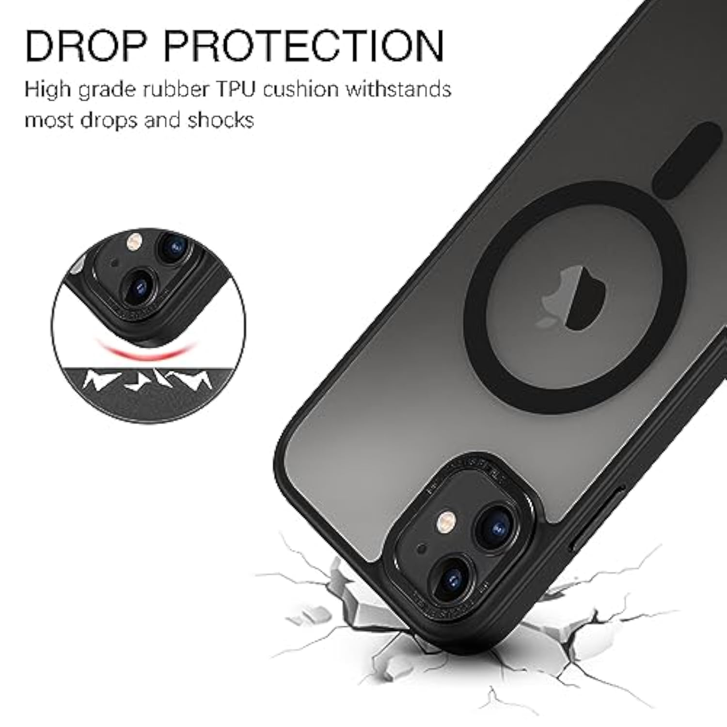 For Iphone 11 Phone Case, Phone Case For Iphone 11 Magnetic Case [Compatible With Mag Safe] Translucent Matte Slim Shockproof Anti-Fingerprint Protective Cover For Iphone 11 6.1’’ Black