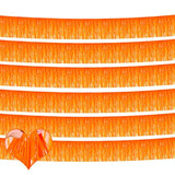 6 Pack 10 Feet Foil Fringe Garland Metallic Tinsel Banner Wall Hanging Curtain Streamers Backdrop For Parade Floats Bachelorette Wedding Birthday Party Thanksgiving Christmas Decorations(Orange)