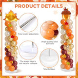 2 Sets Fall Balloon Column Stand Kit Backdrop with Maple Leaf Balloons Party Decor