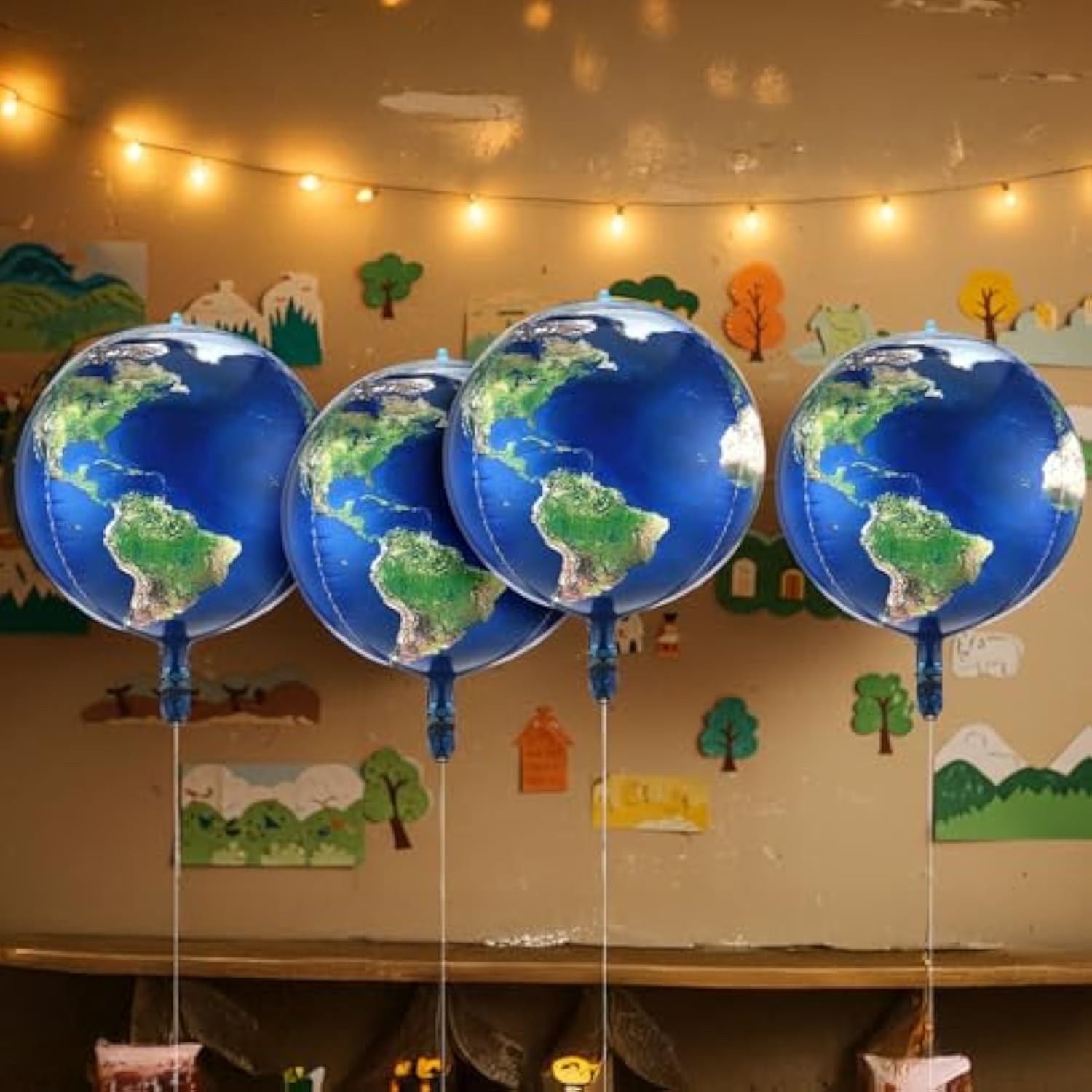 10 Pack 22 Inch Inflatable Earth Globe Balloons Big Blow Up World Map Balloons Planet Foil 4D Globe Inflatables 2 Rolls Ribbons For Bon Voyage Party Decor Around The World Space Theme Supplies