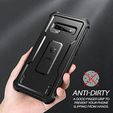 For Samsung Galaxy S10+ Plus Case, [Built In Screen Protector And Kickstand] Heavy Duty Grade Protection Shockproof Protective Cover For Samsung Galaxy S10 Plus Black