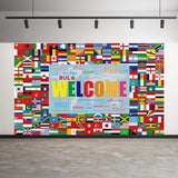 World Flag Banner International World Flags Banner Country Flags Banner Backdrop Decoration with Brass Grommets Party Supplies Sports Events Bar Sports Clubs Birthday Party Classroom Decoration, Red