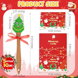 10 Sets Christmas Silicone Spatula Cake Spatula Bulk Cooking Scraper With Wooden Handle Xmas Greeting Card Ribbon For Christmas Decoration Holiday Gifts Kitchen Party Favors (Cute Style)