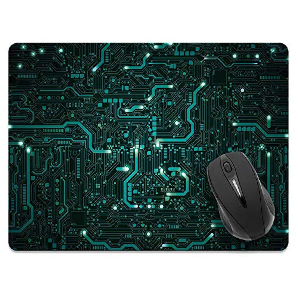 Extra Large (X-Large) Size Non-Slip Rectangle Mousepad, Green Circuit Board Mouse Pad For Home, Office And Gaming Desk