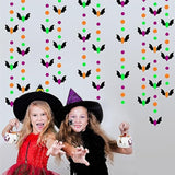 65Ft Halloween Bats Garland Orange Purple Black Green Paper Banner Streamers