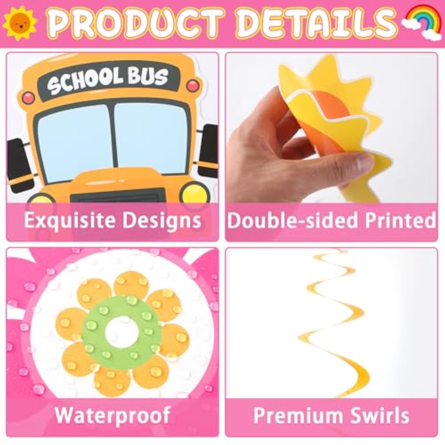 Cartoon Girls Hanging Swirl Banner English Teacher Birthday Party Decorations English Teachers Parties Ceiling Decor Cartoon Teachers Fans Hanging Streamer For Kids Birthday Classroom Party Supplies