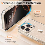 For 16 Pro Max Case Glitter, Clear Glitter Sparkly Shiny Bling Sparkle Cute Cover, Anti-Scratch Soft Tpu Slim Fit Shockproof Protective Phone Cases For Women Girls, Clear Glitter