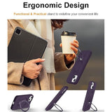 Liquid Silicone Designed For Iphone 15 Case With Magnet Stand, [Mil-Grade Drop Shockproof][Soft Anti-Scratch Microfiber Lining] Slim Fit Cover, Purple