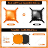 Halloween Party Balloons: Black & Orange Square Foil Decorations (25PCS)