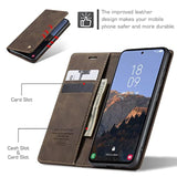 For Samsung Galaxy A54 5G Case Vintage Pu Leather Wallet Case Tpu Bumper Card Slots Hands-Free Kickstand Magnetic Closure Shockproof Flip Folio Case For Samsung Galaxy A54 5G - Coffee Brown