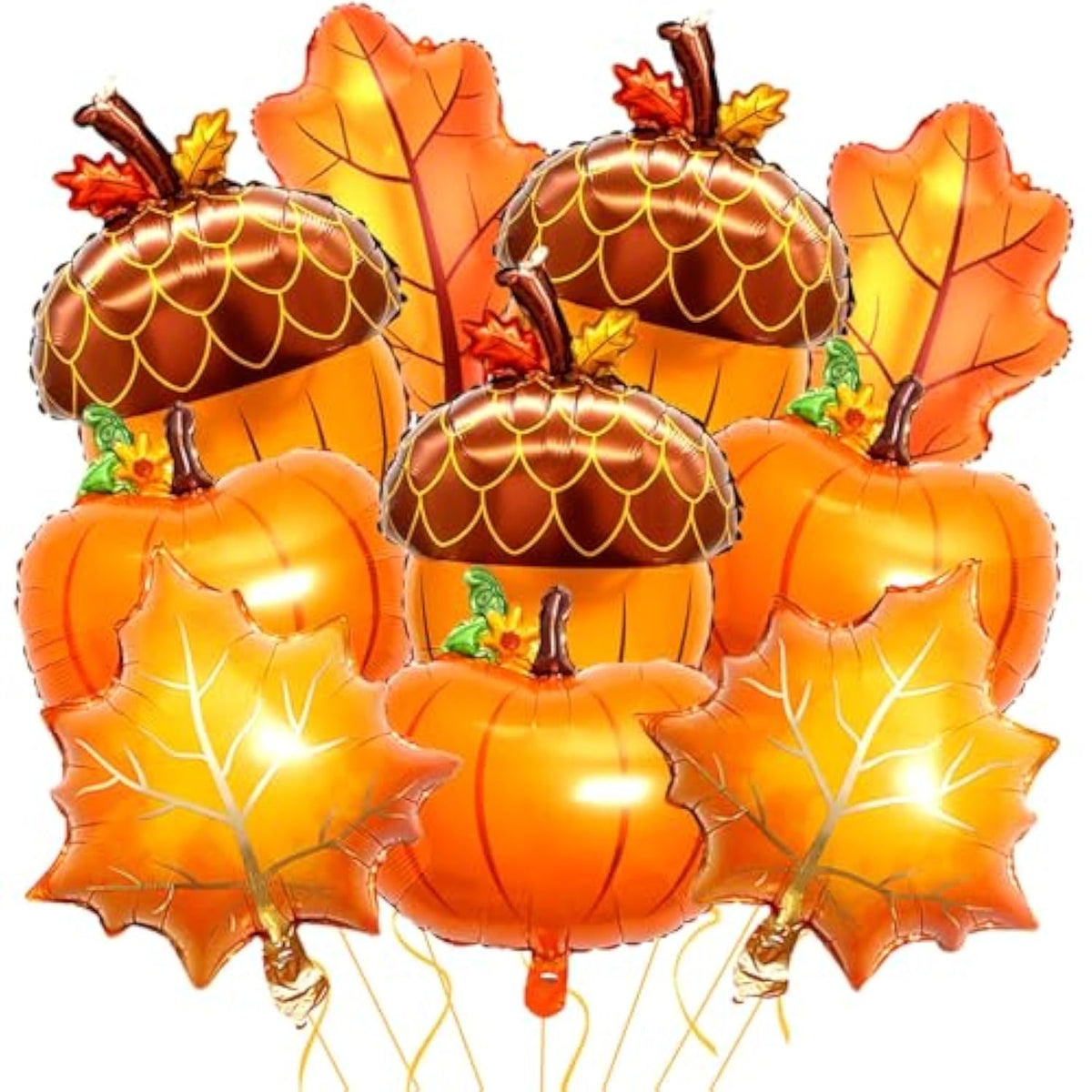 10pcs Fall Thanksgiving Balloons Pumpkin Pine Cone Maple Leaf Autumn Party Decorations