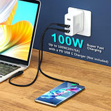 Usb C To Usb C Cable 100W 1Ft 3 Pack 90 Degree Type C Cable Nylon Braided Righ
